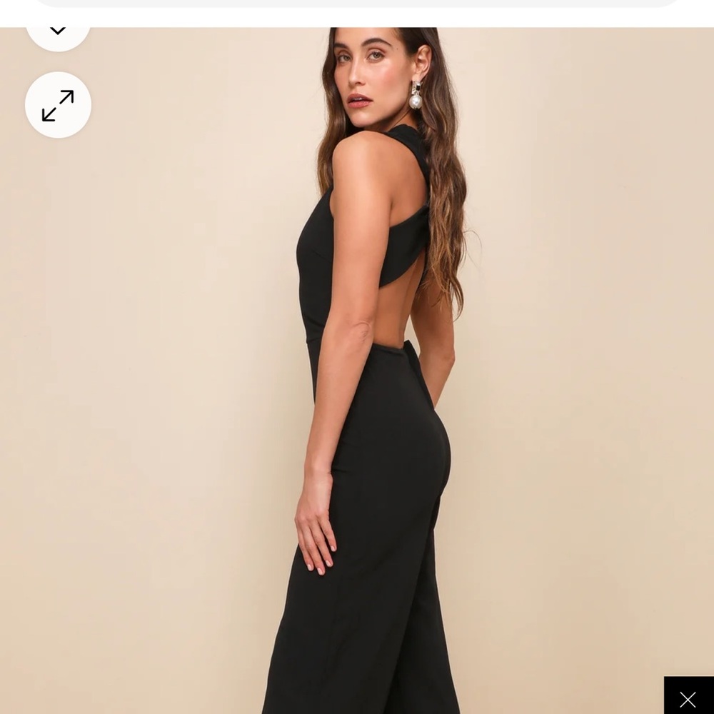 Lulu Black Crossback Jumpsuit sz L and M